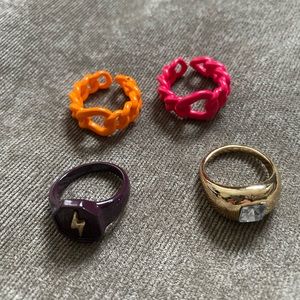 Lot of 4 rings (Adina’s Jewels & Wild Fable)